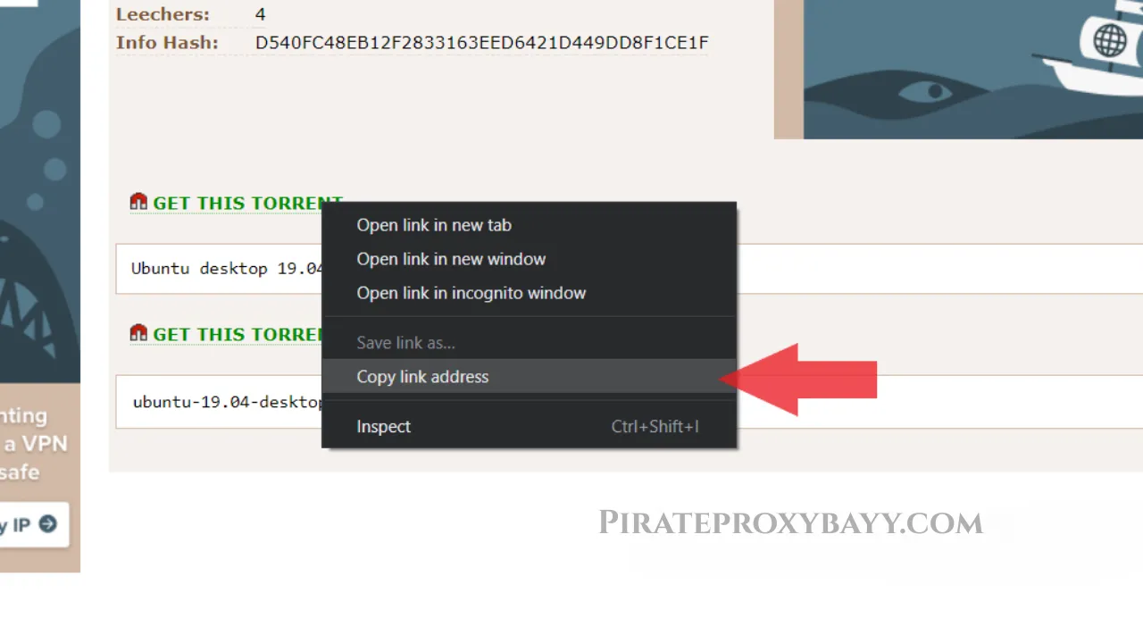 right click copy link